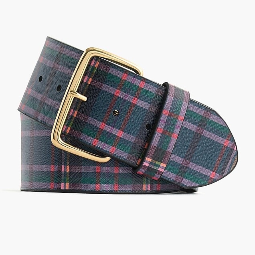 J Crew signature tartan belt NWT